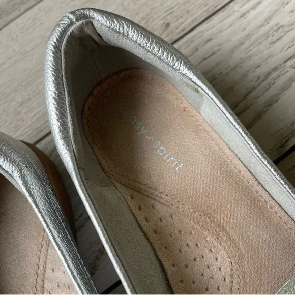 Easy Spirit Womens Avienta Leather Slip On Loafers Silver 11 Medium - Picture 6 of 9